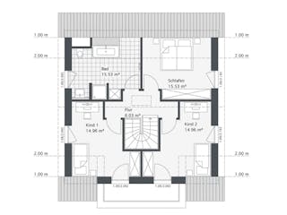 Fertighaus Dreamline-E-140 E2 von Danhaus Deutschland, Satteldach-Klassiker Grundriss 2
