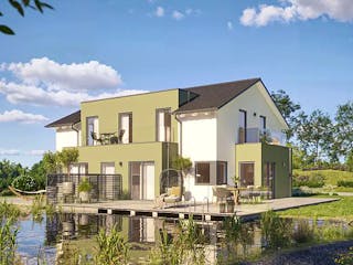 Fertighaus Dynamic-G-183 E2 von Danhaus Deutschland, Satteldach-Klassiker Außenansicht 1