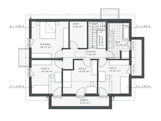 Fertighaus Dynamic-G-183 E2 von Danhaus Deutschland, Satteldach-Klassiker Grundriss 2