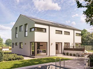 Fertighaus Dynamic-G-191 E2 von Danhaus Deutschland, Satteldach-Klassiker Außenansicht 1