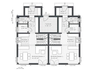 Fertighaus Dynamic-G-191 E2 von Danhaus Deutschland, Satteldach-Klassiker Grundriss 1