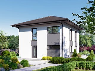 Fertighaus Park 118W von Danwood - Österreich Schlüsselfertig ab 293500€, Stadtvilla Außenansicht 2
