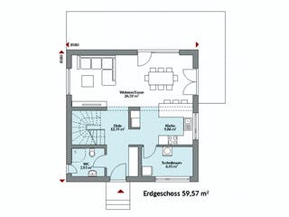 Fertighaus Park 118W von Danwood - Österreich Schlüsselfertig ab 293500€, Stadtvilla Grundriss 1