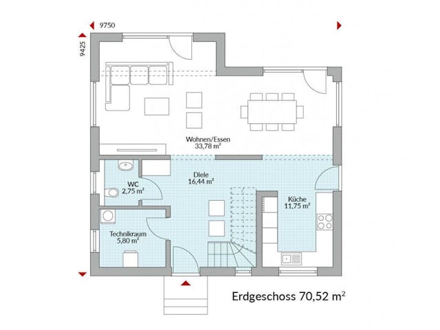 Fertighaus Park 133 Cube von Danwood - Österreich Schlüsselfertig ab 318600€, Cubushaus Grundriss 1