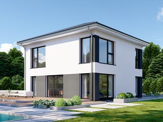 Fertighaus Park 133W von Danwood - Österreich Schlüsselfertig ab 309400€, Stadtvilla Außenansicht 1