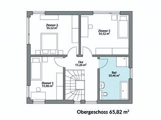 Fertighaus Park 133W von Danwood - Österreich Schlüsselfertig ab 309400€, Stadtvilla Grundriss 2