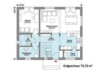 Fertighaus Park 150.1W von Danwood - Österreich Schlüsselfertig ab 335600€, Stadtvilla Grundriss 1