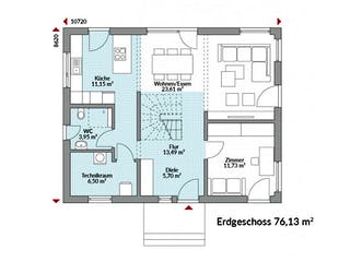 Fertighaus Park 151.1W von Danwood - Österreich Schlüsselfertig ab 338800€, Stadtvilla Grundriss 1