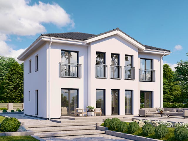 Fertighaus Park 167W von Danwood - Österreich Schlüsselfertig ab 383300€, Stadtvilla Außenansicht 1 Fertighaus Park 167W von Danwood - Österreich Schlüsselfertig ab 383300€, Stadtvilla Außenansicht 1