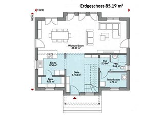 Fertighaus Park 167W von Danwood - Österreich Schlüsselfertig ab 383300€, Stadtvilla Grundriss 1