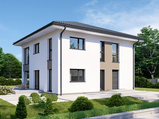 Fertighaus Park 168W von Danwood - Österreich Schlüsselfertig ab 365400€, Stadtvilla Außenansicht 1