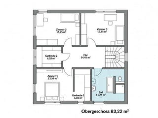 Fertighaus Park 168W von Danwood - Österreich Schlüsselfertig ab 365400€, Stadtvilla Grundriss 2