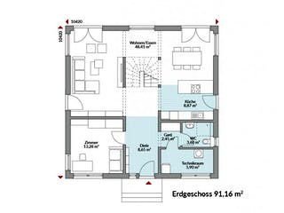 Fertighaus Park 180W von Danwood - Österreich Schlüsselfertig ab 388900€, Stadtvilla Grundriss 1