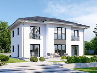 Fertighaus Park 196W von Danwood - Österreich Schlüsselfertig ab 412700€, Stadtvilla Außenansicht 1