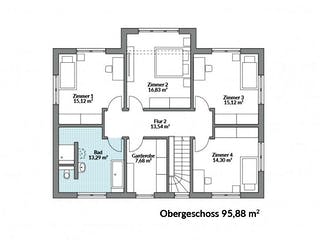 Fertighaus Park 196W von Danwood - Österreich Schlüsselfertig ab 412700€, Stadtvilla Grundriss 2