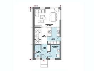 Fertighaus Partner 108 von Danwood - Österreich Schlüsselfertig ab 262800€, Satteldach-Klassiker Grundriss 1