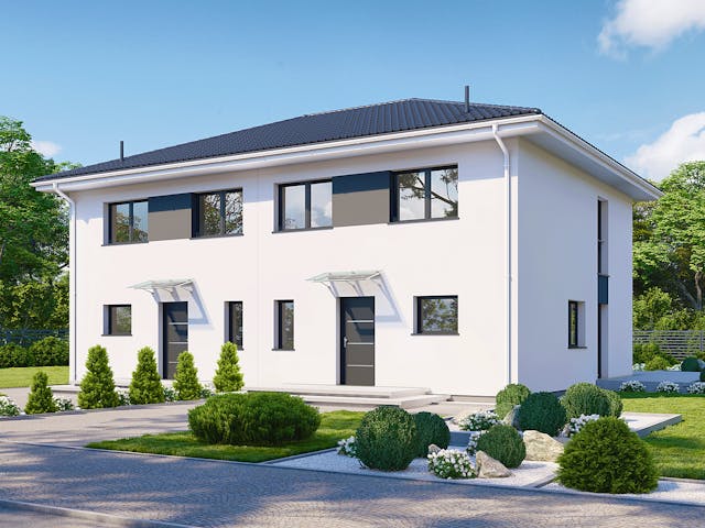 Fertighaus Partner 116W von Danwood - Österreich Schlüsselfertig ab 275400€, Stadtvilla Außenansicht 1