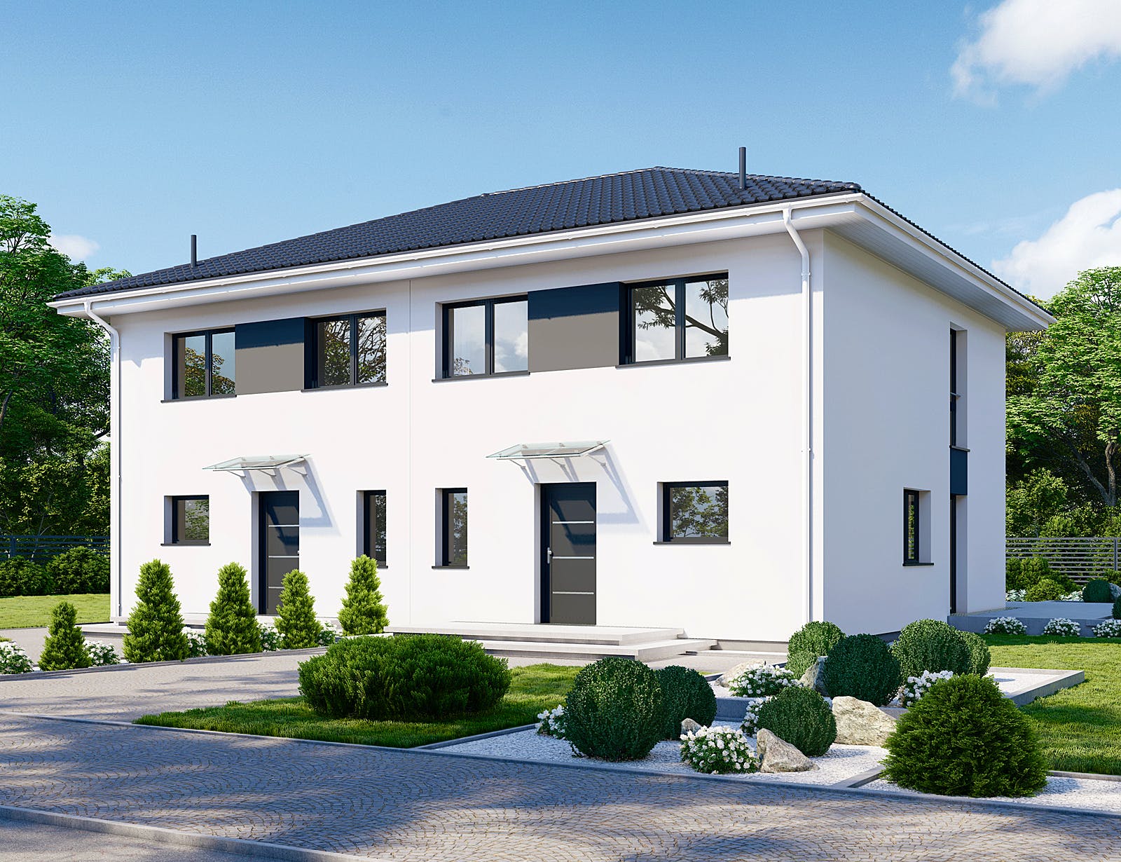Fertighaus Partner 116W von Danwood - Österreich Schlüsselfertig ab 239900€, Stadtvilla Außenansicht 1