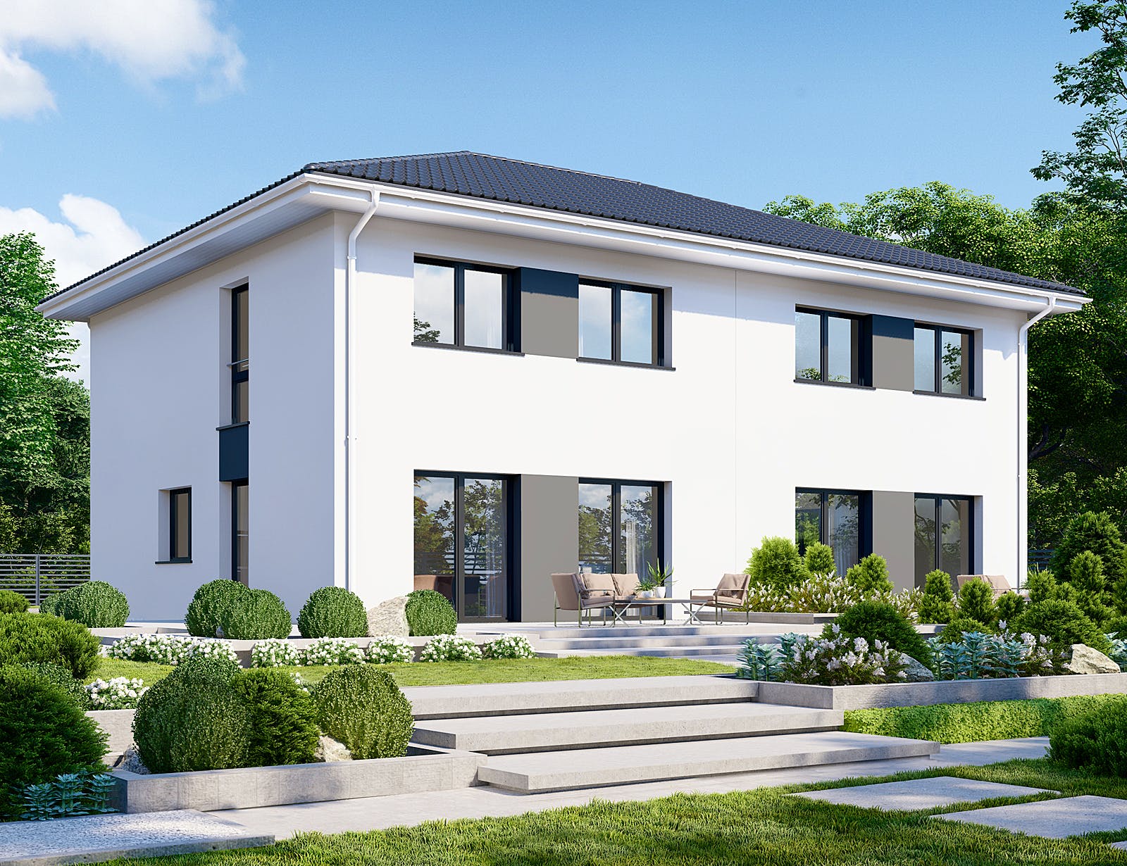 Fertighaus Partner 116W von Danwood - Österreich Schlüsselfertig ab 239900€, Stadtvilla Außenansicht 2