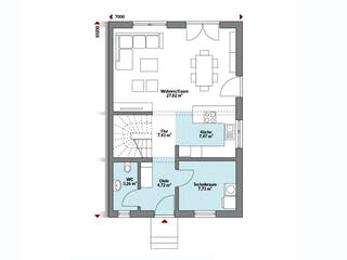Fertighaus Partner 116W von Danwood - Österreich Schlüsselfertig ab 275400€, Stadtvilla Grundriss 1