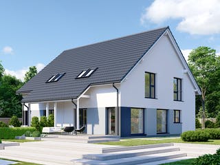 Fertighaus Partner 121 von Danwood - Österreich Schlüsselfertig ab 285500€, Satteldach-Klassiker Außenansicht 1