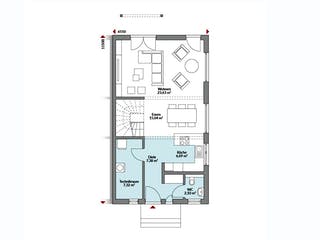 Fertighaus Partner 121 von Danwood - Österreich Schlüsselfertig ab 285500€, Satteldach-Klassiker Grundriss 1