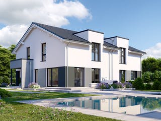 Fertighaus Partner 132.1 von Danwood - Österreich Schlüsselfertig ab 309600€, Satteldach-Klassiker Außenansicht 1