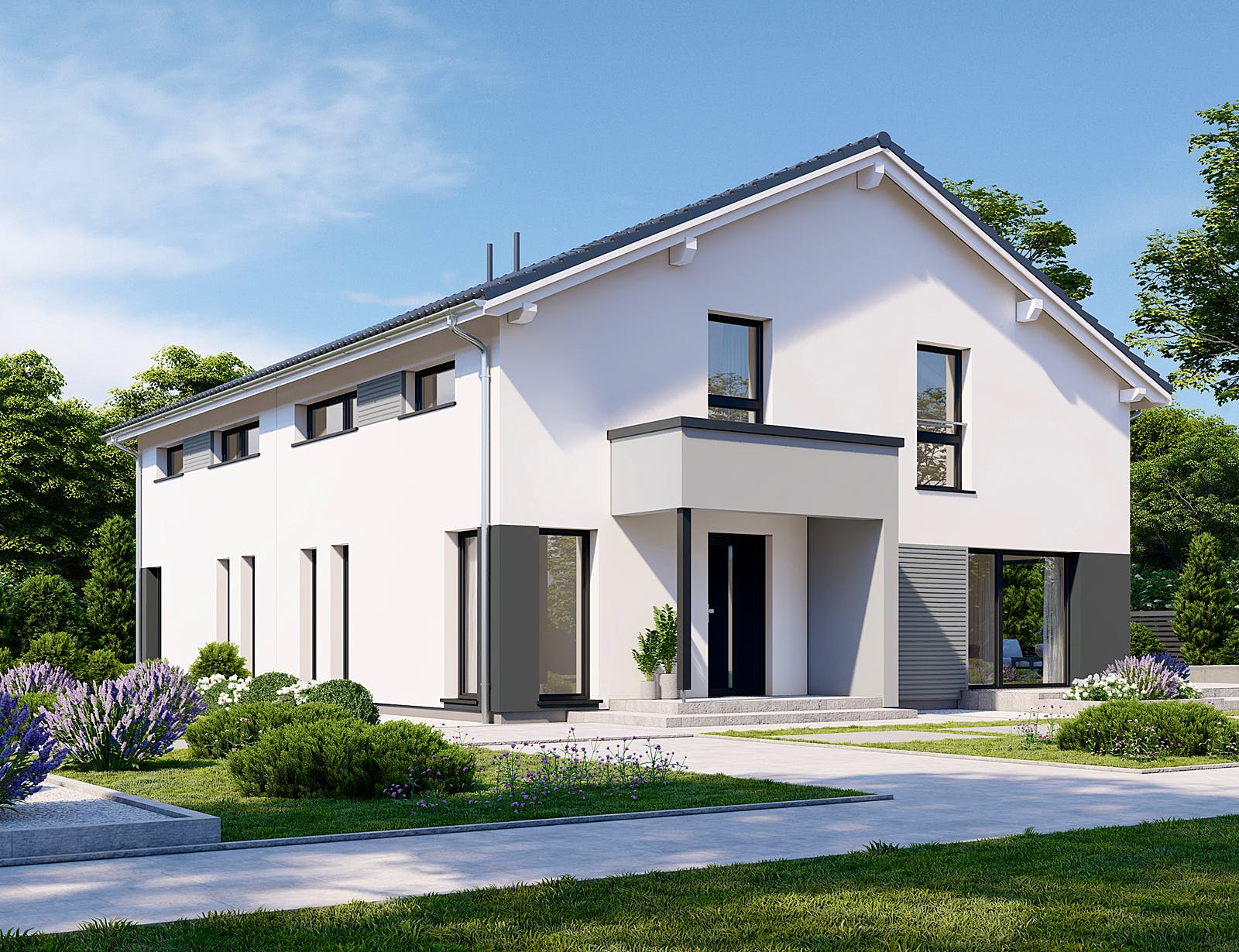 Fertighaus Partner 132.1 von Danwood - Österreich Schlüsselfertig ab 268200€, Satteldach-Klassiker Außenansicht 2