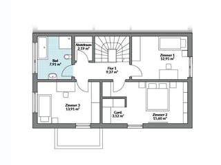 Fertighaus Partner 132.1 von Danwood - Österreich Schlüsselfertig ab 309600€, Satteldach-Klassiker Grundriss 2