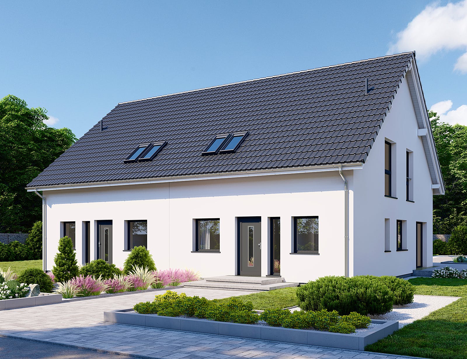 Fertighaus Partner 135 von Danwood - Österreich Schlüsselfertig ab 263200€, Satteldach-Klassiker Außenansicht 1