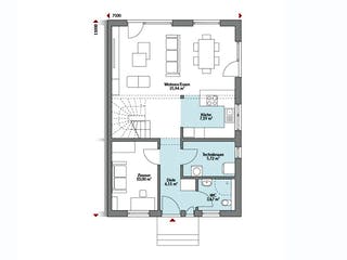 Fertighaus Partner 135 von Danwood - Österreich Schlüsselfertig ab 301700€, Satteldach-Klassiker Grundriss 1