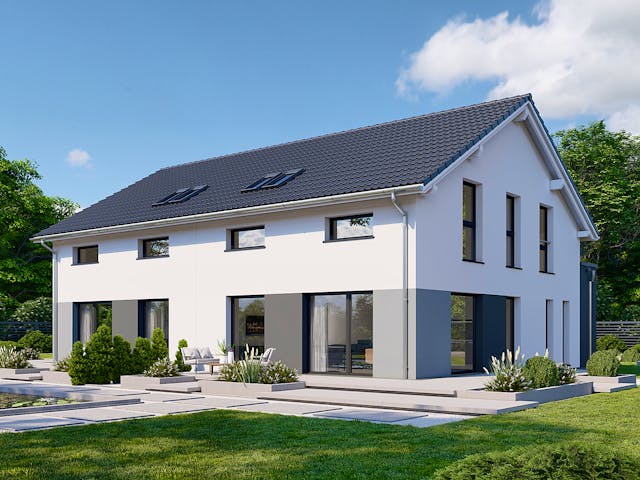 Fertighaus Partner 136 von Danwood - Österreich Schlüsselfertig ab 304000€, Satteldach-Klassiker Außenansicht 1