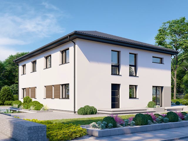 Fertighaus Partner 142W von Danwood - Österreich Schlüsselfertig ab 309400€, Stadtvilla Außenansicht 1