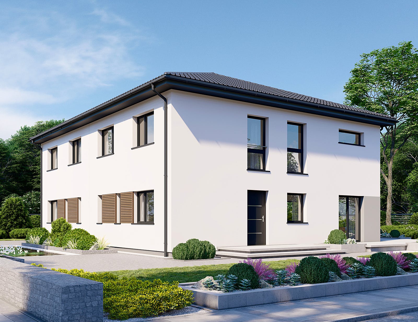 Fertighaus Partner 142W von Danwood - Österreich Schlüsselfertig ab 268200€, Stadtvilla Außenansicht 1