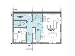 Fertighaus Partner 142W von Danwood - Österreich Schlüsselfertig ab 309400€, Stadtvilla Grundriss 1