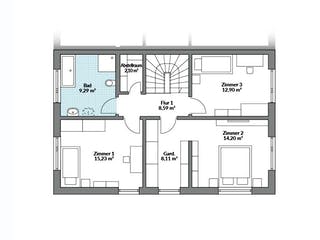 Fertighaus Partner 142W von Danwood - Österreich Schlüsselfertig ab 309400€, Stadtvilla Grundriss 2