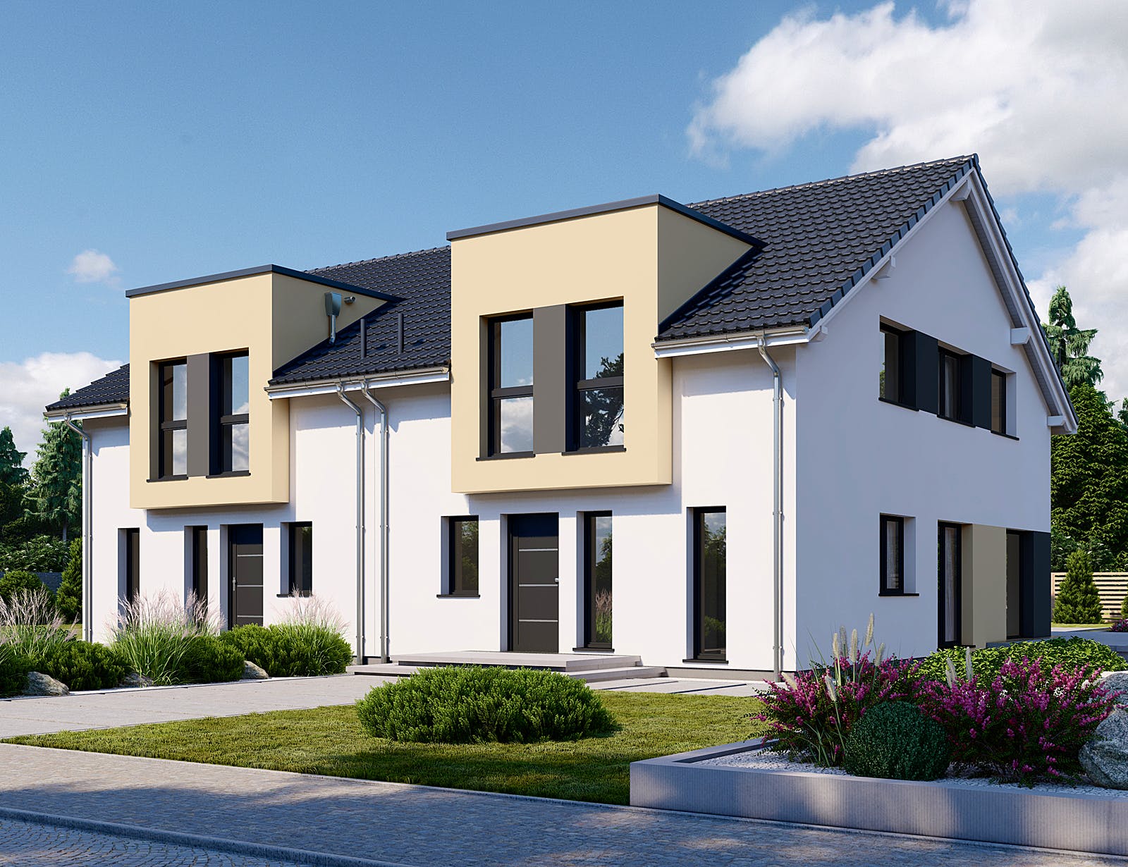 Fertighaus Partner 150 von Danwood - Österreich Schlüsselfertig ab 291000€, Satteldach-Klassiker Außenansicht 2