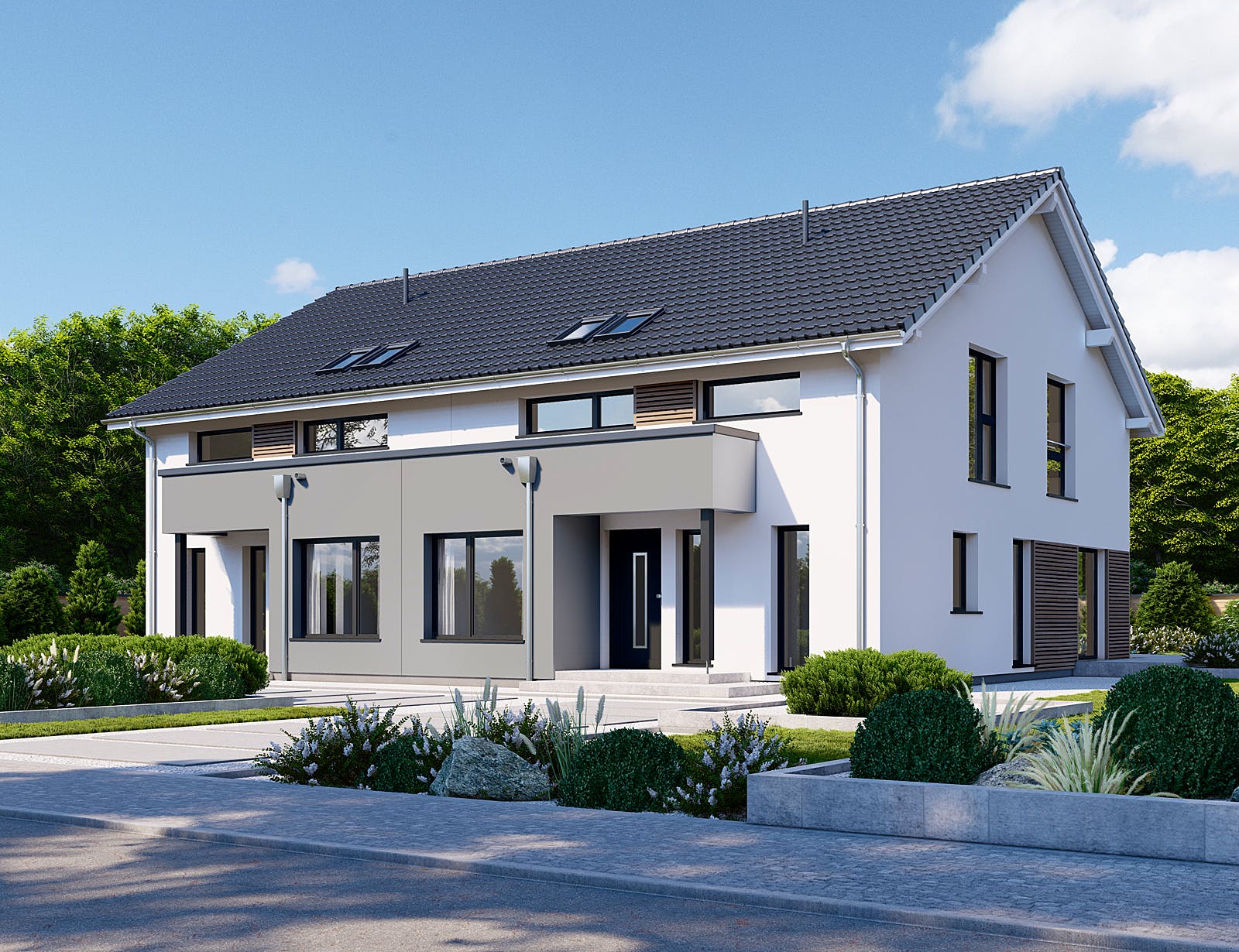 Fertighaus Partner 151 von Danwood - Österreich Schlüsselfertig ab 290700€, Satteldach-Klassiker Außenansicht 2