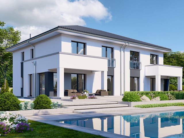 Fertighaus Partner 155W von Danwood - Österreich Schlüsselfertig ab 350900€, Stadtvilla Außenansicht 1 Fertighaus Partner 155W von Danwood - Österreich Schlüsselfertig ab 350900€, Stadtvilla Außenansicht 1