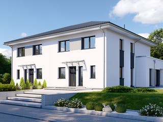 Fertighaus Partner 155W von Danwood - Österreich Schlüsselfertig ab 350900€, Stadtvilla Außenansicht 2