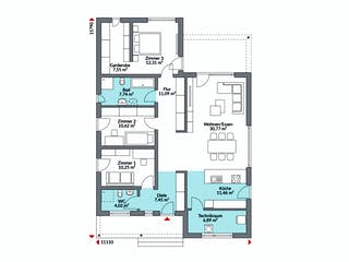 Fertighaus Perfect 120 Cube von Danwood - Österreich Schlüsselfertig ab 319300€, Bungalow Grundriss 1