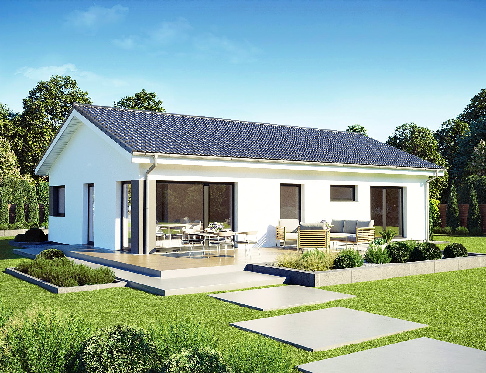 Fertighaus Perfect 95 von Danwood - Österreich Schlüsselfertig ab 213400€, Bungalow Außenansicht 2