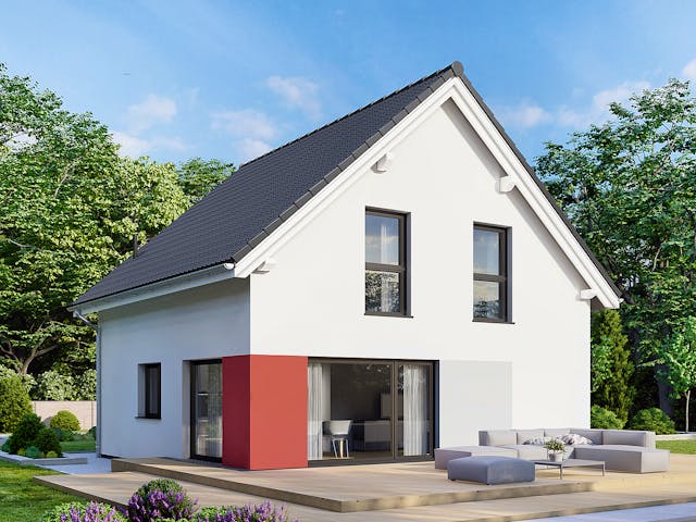 Fertighaus Point 110 von Danwood - Österreich Schlüsselfertig ab 258900€, Satteldach-Klassiker Außenansicht 1