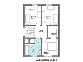 Fertighaus Point 116 von Danwood - Österreich Schlüsselfertig ab 276300€, Satteldach-Klassiker Grundriss 2