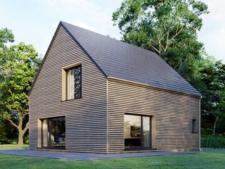 Fertighaus Point 128.1 von Danwood - Österreich Schlüsselfertig ab 279300€, Satteldach-Klassiker Außenansicht 2