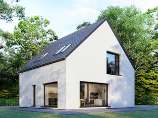 Fertighaus Point 128.1 von Danwood - Österreich Schlüsselfertig ab 279300€, Satteldach-Klassiker Außenansicht 3