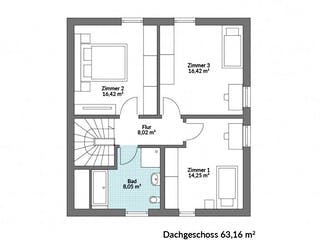 Fertighaus Point 128.2 von Danwood - Österreich Schlüsselfertig ab 291700€, Satteldach-Klassiker Grundriss 2