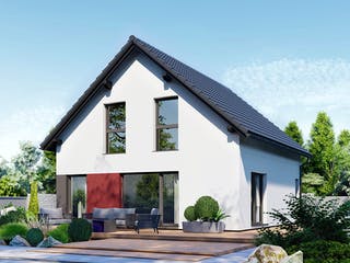 Fertighaus Point 128 von Danwood - Österreich Schlüsselfertig ab 273300€, Satteldach-Klassiker Außenansicht 1