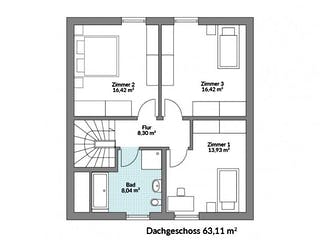 Fertighaus Point 128 von Danwood - Österreich Schlüsselfertig ab 273300€, Satteldach-Klassiker Grundriss 2