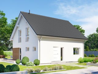Fertighaus Point 130 von Danwood - Österreich Schlüsselfertig ab 275600€, Satteldach-Klassiker Außenansicht 2